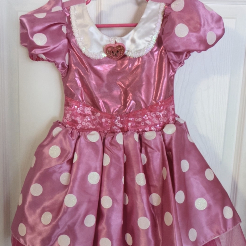 Disney Minnie Mouse Pink Polka Dot Kids Costume Fun For Dress up